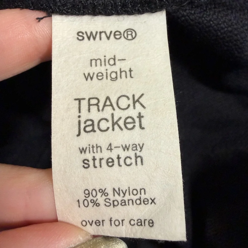 Swrve Cycling Track Jacket Mens S Midweight Black Softshell 4-Way Stretch Zip Up